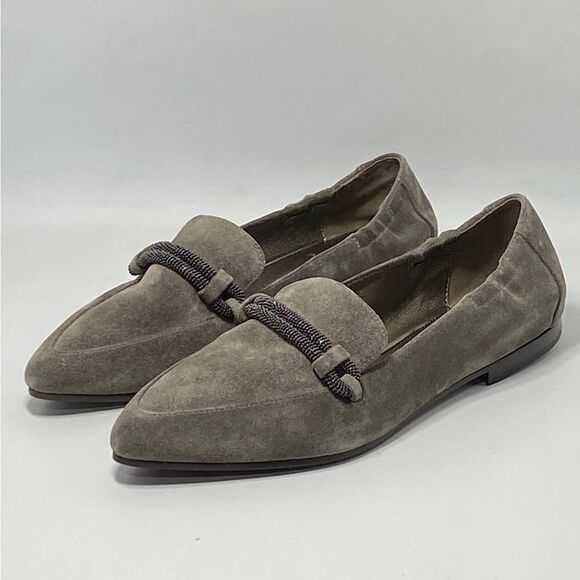 Brunello Cucinelli Feminine Suede Monili Flats size 36 - Picture 1 of 9